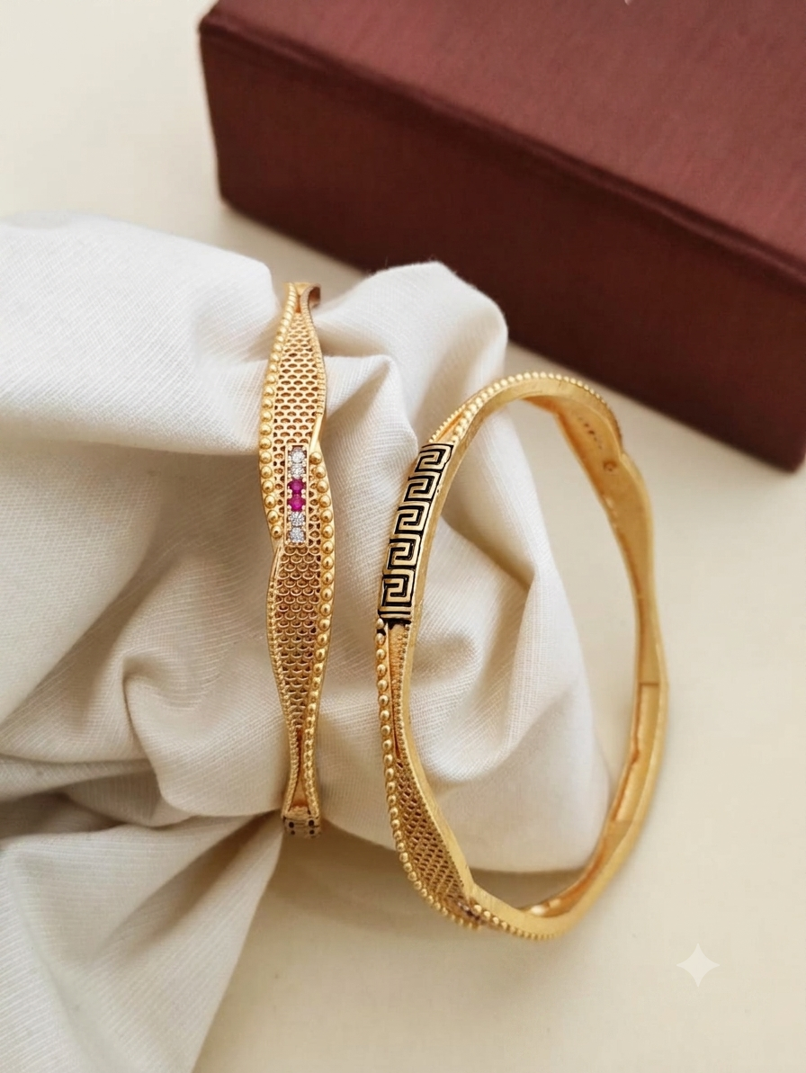 Elegantly Crafted Gold-Plated Designer Bangles